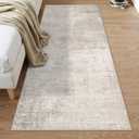 3x7 Washable Hallway Runner Rug: Abstract Stain Resistant Kitchen Rug Farmhouse Ultra Soft Bathroom Bedroom Entryway Printed Floor Mat Thin Non-Slip Carpet for Living Room Laudry(3x7,Beige/Cream)