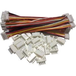 12 PCS 5 PIN JST PH Female Connector on Both Side - 100mm 1007 26 AWG & 24 PCS 5 PIN JST PH Male Connector