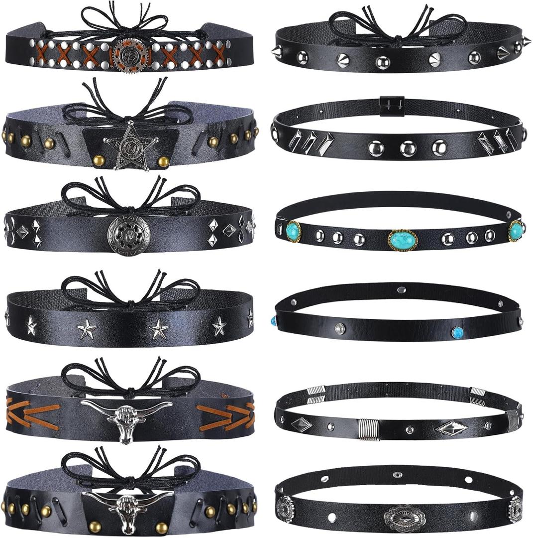 Rumia 12pcs Hat Bands for Women & Men - Western, Boho, Panama & Fedora Hat Accessories - 56-65cm
