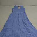 BTFBM Women Midi Bodycon Tank Dress Summer Crewneck Sleeveless Pleated A Line Business Casual Knit Sweater Fall Dresses (Sky Blue) S