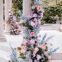 6PCS Delphinium Artificial Flower Lifelike Silk Larkspur Flowers Plant 35.43" Long Stem Blossoms Fake Flowers for Tall Vase Floral Arrangements Home Table Wedding Decor(Dusty Blue)