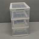 Gonice Small 3 Drawer Storage Organizer, White Plastic Drawer Storage, Small Desktop Organizer for Home, Office