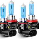 Upgraded Halogen Light Bulbs Compatible For Dodge RAM 1500 2500 3500 2009-2023, 9005 High and H11 Low Beam Headlight Bulb Kit, 300% Brightness 6000K White Halogen Bulbs, Plug n Play, 4-Pack