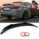 Rear Spoiler Compatible with 2014-2024 Infiniti Q50, PSM Style Duckbill Fits for 14-24 4 Door Sedan, Trunk Exterior High Kick Spoiler Wing Lip Glossy Black