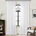 Off White Pinch Pleated Long Linen Curtains 96 inch Length 2 Panels Set Living Room Curtains for Track System Neutral Modern Elegant Light Filtering Semi Sheer Linen Blend Pinch Pleat Drapes 8 FT