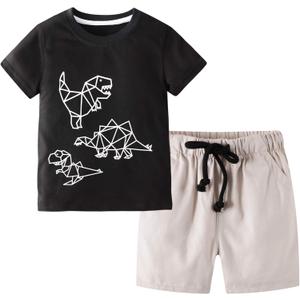Toddler Boy Clothes Kids Summer Cotton Outfits Shirt Short Sets Size 2-7