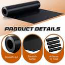 Pangda 4 Rolls 16 ft x 19.69 Inches Black Under Deck Drainage System Bulk HDPE Waterproofing Membrane Trough Black Rain Deck Drainage System Trough Unders Systems Outdoor for Underdeck Ceiling