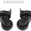 2-Pack A65 Universal Suitcase Replacement Wheels - 360 Silent Swivel Casters for Luggage Repair with 8 Screws, Easy Installation Travel Accessory (Small)