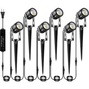 Outdoor LED Landscape Lighting 3W 12V Low Voltage Landscape Lights, 2700K 1800LM Landscape Lights with Transformer IP65 Waterproof, Landscape Spotlights for Garden Yard Lawn Decorative(6 Pack)
