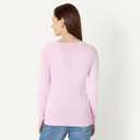 Essentials Women's Standard Lightweight V-Neck Sweater, Light Pink Liliac, Small
