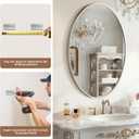 Oval Wall Mirror, 22"x30" Brushed Nickel Vanity Mirror, Bathroom Mirror of Metal Frame, Home Decorative Wall Mounted Mirror for Bathroom, Living Room, Entryway, Vanity