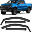 in-Channel Rain Guards Fit for Chevy Silverado 1500 2019-2024 Crew Cab, Durable Side Windows Rain Guard Compatible with GMC Sierra 1500 Crew Cab 2019-2024 Wind Deflectors Black - 4 PCS