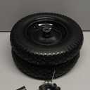 Wheelbarrow Tires 4.80.4.00-8 Flat Free, 14.5" Solid Tire and Wheel, Fit 4.80/4.00-8, 3.50/3.50-8, 4.00-6 Wheelbarrow Wheels, with 3" Centered Hub, 5/8" or 3/4" Bearings and Adapter Kit