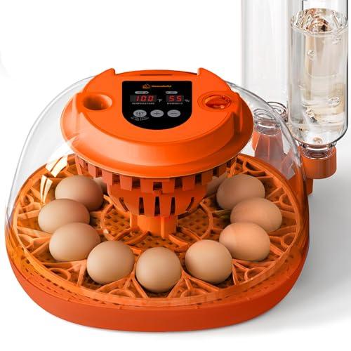 12 Egg Incubator with Automatic Turning & Humidity Control, Fully Automatic Incubators with Egg Candler, STEM/STEAM Educational kit, for Hatching Chicken, Duck, Quail, Pigeon, Home, Classroom Use