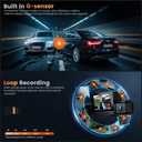 Dash Cam 360° View 4 Channel Car Camera, Front Rear Left Right 4 Way Recording, GPS WiFi APP Control, G-Sensor 24H Parking Mode, IR Night Vision WDR Wide Angle, Free TF Card Included