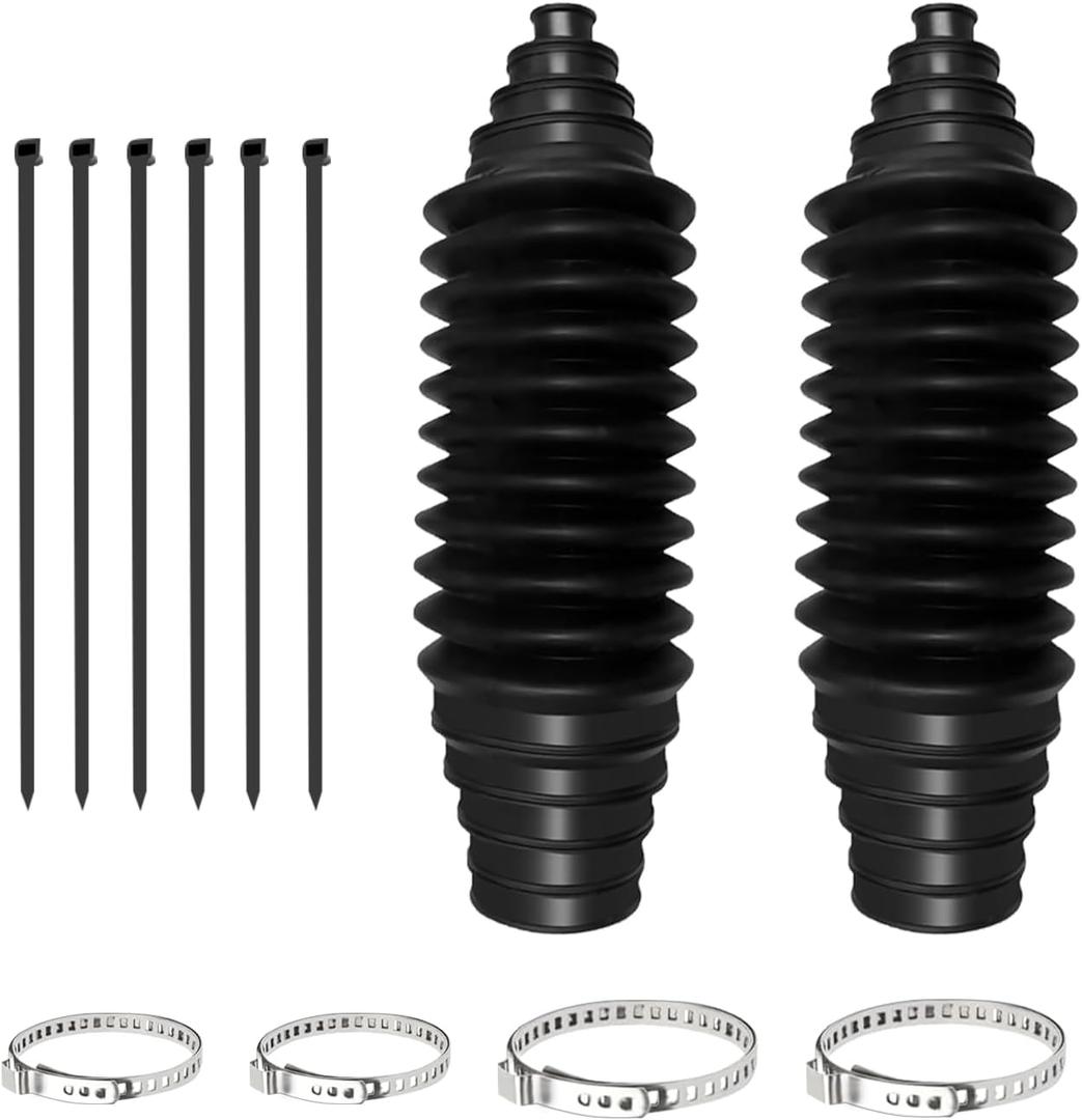 Universal Steering Rack and Pinion Tie Rod Boots, Boot Rack for Car, Dustproof Silicone Inner Tie Rod Boot Set with Rack and Pinion Bellow Cable Ties and Clamps, Car Accessories for Most Cars