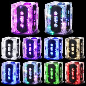 Halloscume 10 Sets 80s Party Decorations 90s Cassette Tape Bucket Centerpiece Tape Radio Boombox Birthday Party Table Neon Light Decorations for 1980 1990 Hip Hop Supplies
