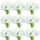 Janinka  Calla Lily Artificial Flowers Bulk Calla Lilies Bouquet for Wedding Fake Faux Bridal Bouquet Silk Lily Bouquet for Party Decoration, 14 Inch (White)