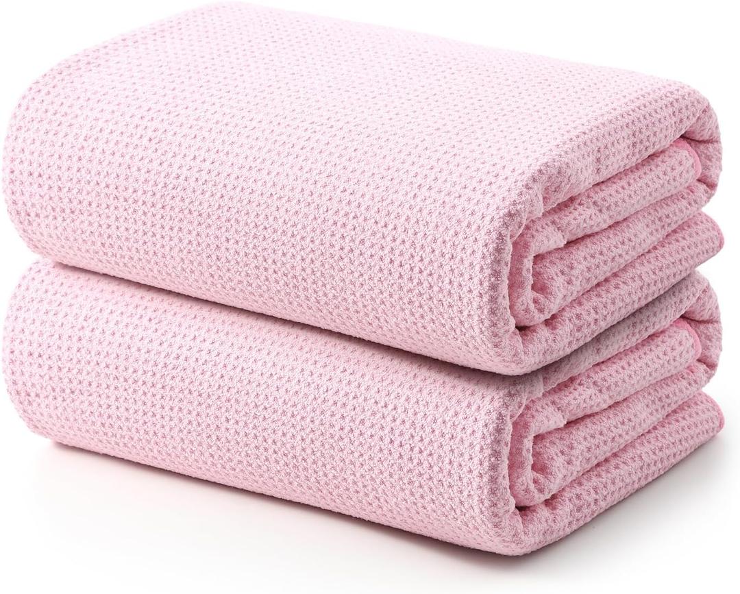 REDKISS Oversized Beach Towel 31x63 Inch Extra Large Microfiber Pool Towel, Quick Dry Highly Absorbent Lightweight Cabana Swim Towel for Beach, Pool, Bath, Yoga, Travel and Camping, Pink