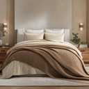 EVERGRACEHOME Chunky Chenille Knit Throw Blanket for Couch, Soft Luxurious Oversized Queen Moss Stitch Blanket for Bed, Cozy Farmhouse Knitted Throw for Sofa, Camel Brown, 90" x 90"