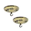 Chrasy 2 Packs 5.11 Inches Metal Light Canopy Kit - Vintage Chandelier Ceiling Plate with Hook, Retro Pendant Light Canopy Kit with All Mounting Hardware (Black)