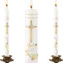 Frienda Unity Candles for Wedding Ceremony Set Wedding Unity Taper Candles Catholic Religious Ceremony Accessories(Retro Style)