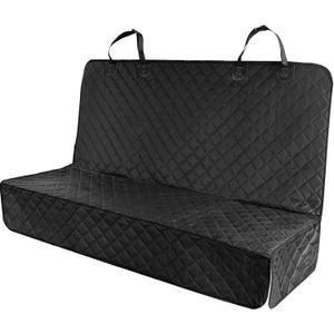 PETICON Dog Car Seat Cover for Back Seat, PU Leather Waterproof Bench Seat Cover, Scratchproof Pet Seat Cover Protector, Non-Slip & Durable Rear Seat Cover for Cars, Trucks and SUVs
