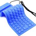 Foldable Silicone Keyboard, USB Wired 85 Keys Waterproof Rollup Silent Typing Soft Touch Keyboard for PC Notebook Laptop(Blue)