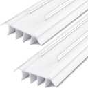 Pushglossy 2 Pcs Kerf Style Door Bottom 36" Long 1 3/4" Wide Replacement Threshold Seal with Vinyl Fins Weatherstrip Draft Stopper for Interior Exterior Doors(White)