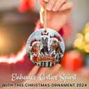 3 x VeryHomy 2025 Farmhouse Horse Ornaments for Christmas Tree | Double Sided Ceramic Horse Ornament, Gifts for Horse Lovers, Farm Animal Ornaments for Xmas Decorations, Horse Lover Gifts for Women Girls