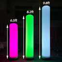 Inflatable Lamp Post with Remote Control Bar Party Decorative Color Changing ColumnSuitable for Wedding Sites, Event Exhibitions, Store Decorations, Birthday Party Etc (Multicolored, 9.8ft)