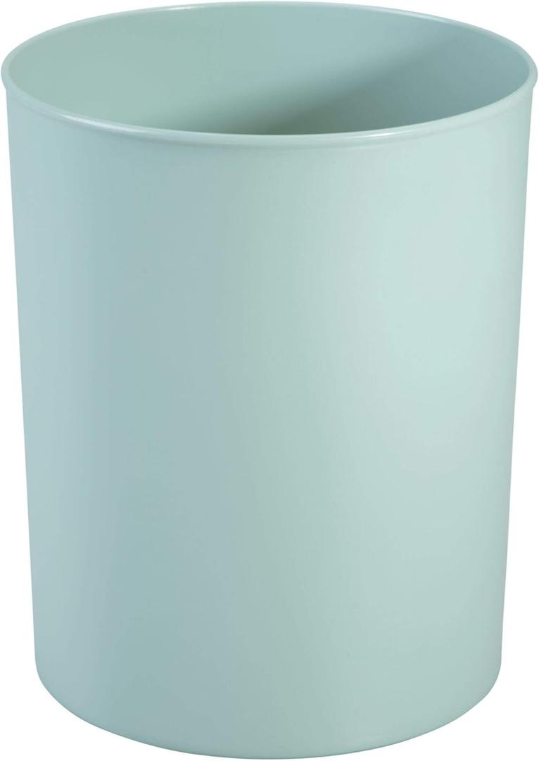 iDesign Franklin BPA-Free Plastic Round Waste Basket, Aqua