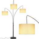 Brightech Trilage Arc Floor Lamp for Living Room, Multi Head Tree Floor Lamp for Bedroom, 3 Lights Standing Lamps Hanging Over The Couch - Oil Rubbed Bronze