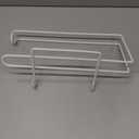 CroBlissful Paper Towel Holder for Wire Shelving 5'' D x 12'' W x 4.5'' H Hanging Paper Towel Holder Wire Shelf Accessories for Camp Dorm Laundry Room Stove Kitchen (White)