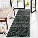 Lahome Moroccan Black Washable Runner 2x5 Non-Slip Lightweight Laundry Room Rug Throw Soft Long Bathroom Rug, Geometric Print Carpet Runners for Kitchen Hallway (Black, 2'x5'')