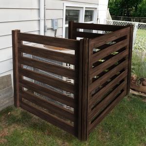 Air Conditioner Fence Wood Composter Bin 3 Panels 48 "L x 48 "W x 36 "H Privacy Screens Fence Panels for OutsideOutdoor Trash Can Pool Equipment Enclosure PanelsBrown (48 "L x 48 "W x 36 "H(Brown))