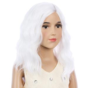 PATTNIUM Kids White Wig Short Wavy Wig Child White Bob Wigs for Girls Heat Resistant SyntheticHair Cosplay Halloween Party Costume Wigs