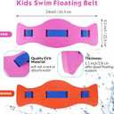 Wettarn 2 Pcs Kids Swim Belt with Adjustable Strap, EVA Buoyancy Belt for Youth Children Junior Water Aerobics Swimming Belt Fitness Foam Flotation Aid for Pool Swimming Training