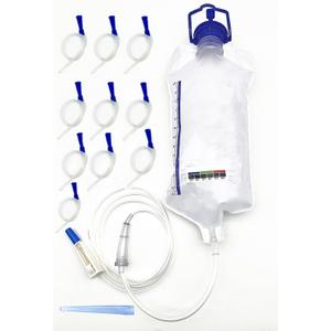 Reusable Enema Bag Kit, Enemas for Colon Cleanse for Women and Men, 1200ML Douche Bag Body Detox -Including 1.8M Silicone Hose and 10 Soft Replacement Colon Tubes