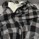 Mens Plaid Full Zip Hoodie Warm Flannel Shirt Jacket Fleece Lined Outerwear Coat with Hood (X-Large)