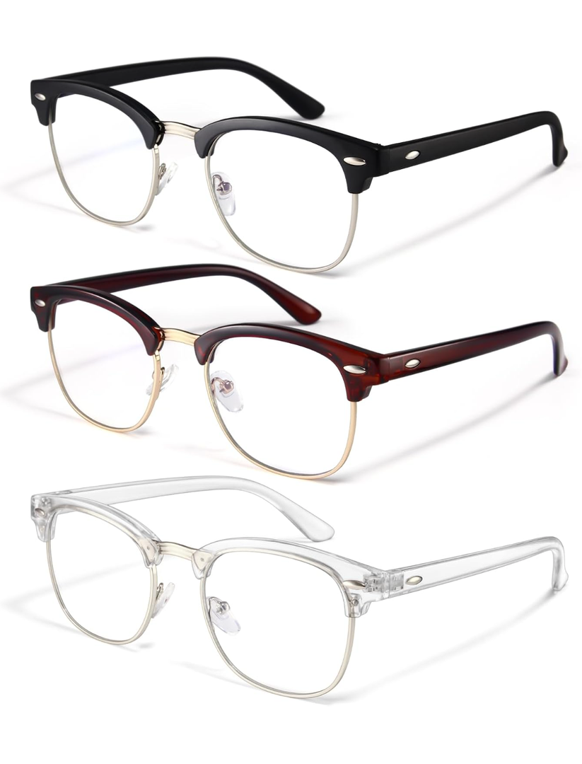 racico Computer Blue Light Blocking Glasses Blue Light Glasses Men Women, Anti Blu-Ray Clear Gaming Glasses Lenses