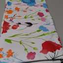 misaya Rectangle Waterproof Vinyl Table Cloth, Wipeable Tablecloth with Flannel Backing, Plastic Table Cover for Dinner, Picnic, Indoor and Outdoor (Flowers, 54" x 78") (Off White)