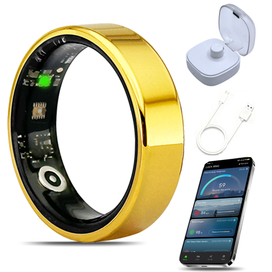 2025 Smart Ring, Waterproof Fitness Activity Tracker with Video Control, Health Monitoring Ring for iOS and Android, Men and Women
