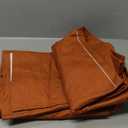 Guken Terracotta Linen Blackout Curtains 84 Inch Length 2 Panels Set for Living Room Bedroom Back Tab Thermal Insulated 100% Black Out Linen Drapes Room Darkening Window Curtains 84 Inches Long