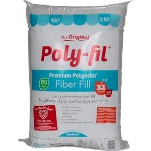 Fairfield The Original Poly-Fil, Premium Polyester Fiber Fill, Soft Pillow Stuffing, Stuffing for Stuffed Animals, Toys, Cloud Decorations, and More, Machine-Washable Poly-Fil Fiber Fill, 32-ounce Bag