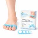10 x Toe Separators for Women Silicone Toe Spacers for Natural Toe Alignment, Soft Ergonomic Toe Spreaders for Bunion Support, Yoga, Relaxation & Daily Foot Care (Blue, Regular Size)