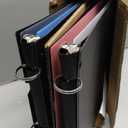 360 Degree Pivotable Binder, Upgraded 3 Ring Binder 1 inch 4 Pack, Flexible Binders 3 Ring, Foldable Three Ring Binders- Black, White, Blue, Red