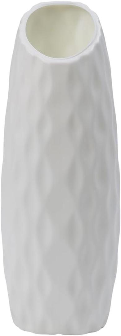 1 Pack Unbreakable Vase, White Plastic Vase Minimalist Style Simple Flower Vases, Decorative Floral Vases for Modern Home Decoration/Gift Giving (Style B)