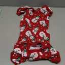 Lanyarco Snowman Pet Dog Christmas Pajamas PJS, Cute Cotton Snowflake Xmas Outfit for Medium Dogs, Red Large Back Length 19"