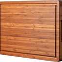 XL Cutting Board for Kitchen, 20x15" Extra Large, 1" Thick Bamboo Wood Butcher Chopping Block, Cheese Board, Durable Reversible with Juice Grooves and Handles (Brown)